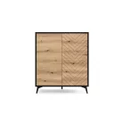 Pearl PE05 komód 104 2D fekete - tölgy