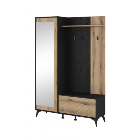 Pearl PE09 előszoba 134 2D fekete - tölgy