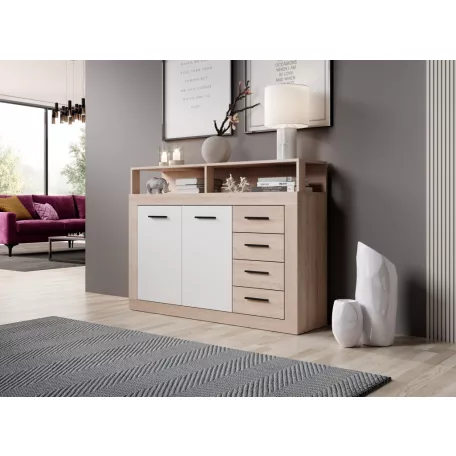 LUNA MIDI A KOMÓD 2D4S TÖLGY SONOMA/FEHÉR