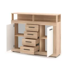 LUNA MIDI B KOMÓD 2D4S TÖLGY SONOMA/FEHÉR