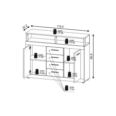 LUNA MIDI B KOMÓD 2D4S OLD STYLE DARK/MATERA