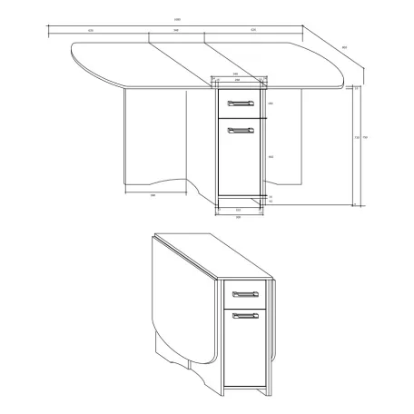 EXPERT X összecsukható konyhai asztal S.sötét színben