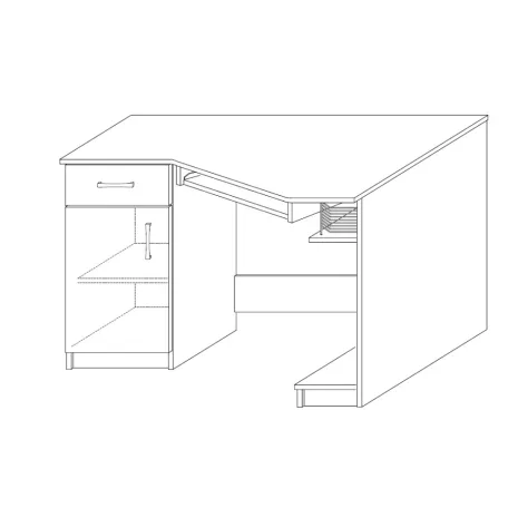 CARMEN sarok íróasztal balos éger színben