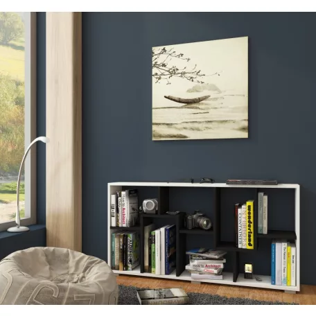 DOMINO C könyvespolc fekete/fehér