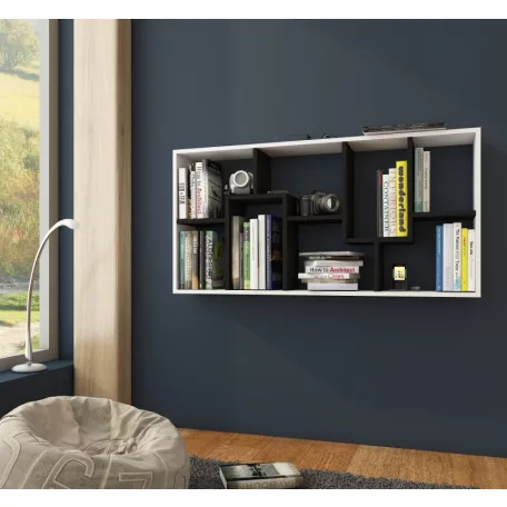 DOMINO C könyvespolc fekete/fehér