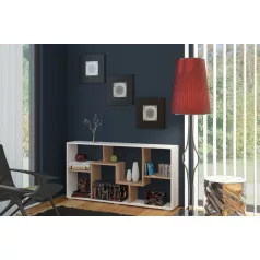 DOMINO B könyvespolc sonoma/fehér