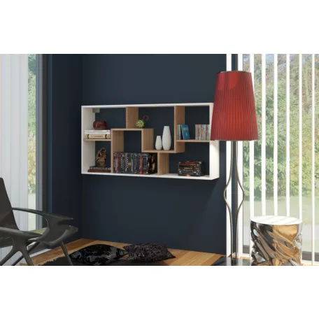 DOMINO B könyvespolc sonoma/fehér