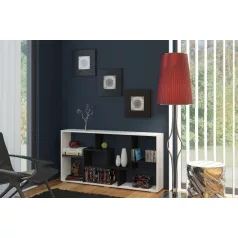 DOMINO B könyvespolc fekete/fehér