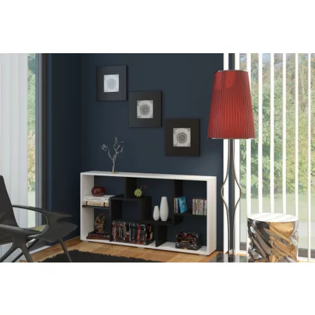 DOMINO B könyvespolc fekete/fehér