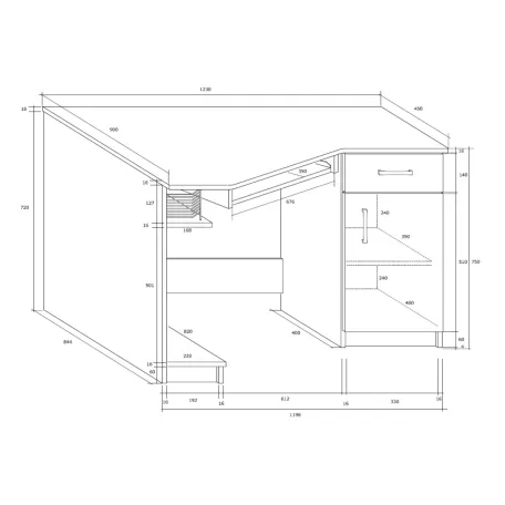 CARMEN sarok íróasztal jobbos éger színben