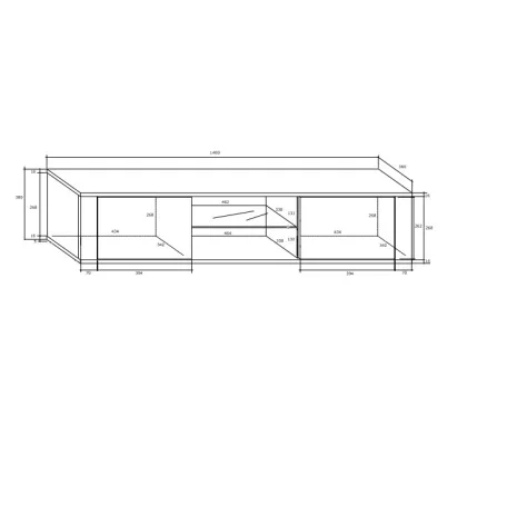 HIT Tv szekrény fehér/fekete fényes