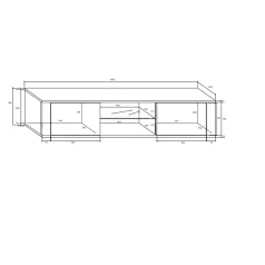HIT Tv szekrény fekete/fekete fényes