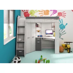   ANTRESOLA balos többfunkciós ágy gyerekszobába (craft fehér-grafit)